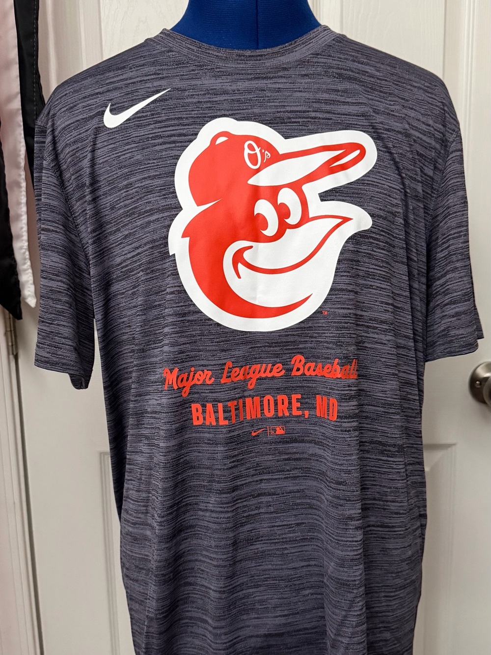 Nike Gray Heather Baltimore O’s Tee with Nike Swoosh